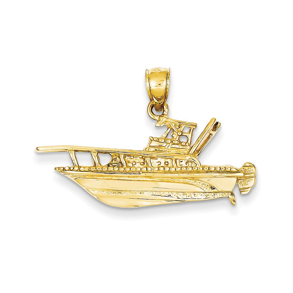 Image of ID 1 14k Yellow Gold Fishing Boat Pendant