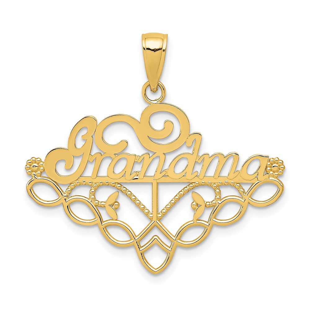 Image of ID 1 14k Yellow Gold GRANDMA Birthstone Charm Holder Pendant