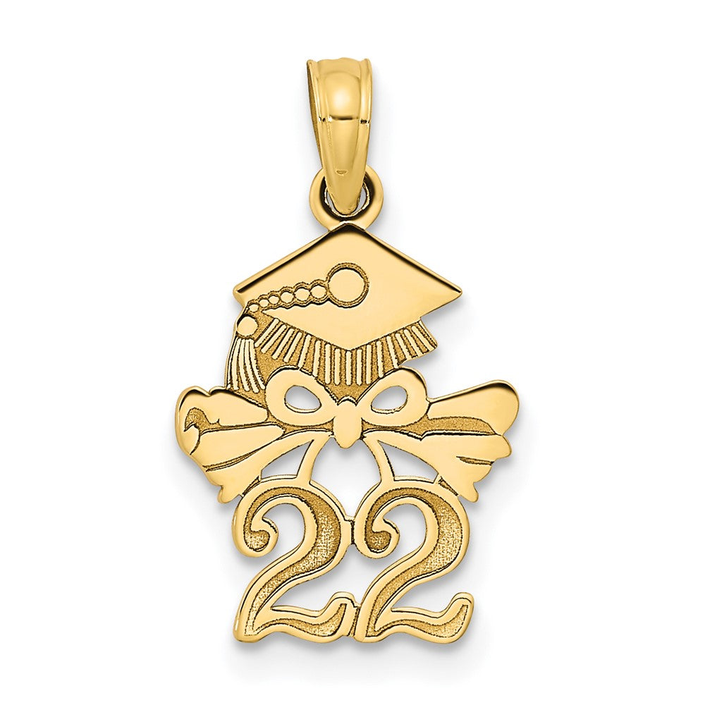 Image of ID 1 14k Yellow Gold Graduation Cap and Diploma - 2022 Charm