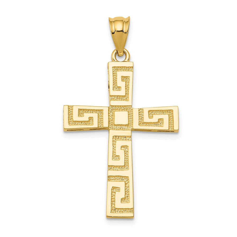 Image of ID 1 14k Yellow Gold Greek Key Cross Pendant