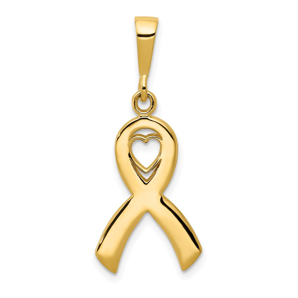 Image of ID 1 14k Yellow Gold Heart In Awareness Pendant