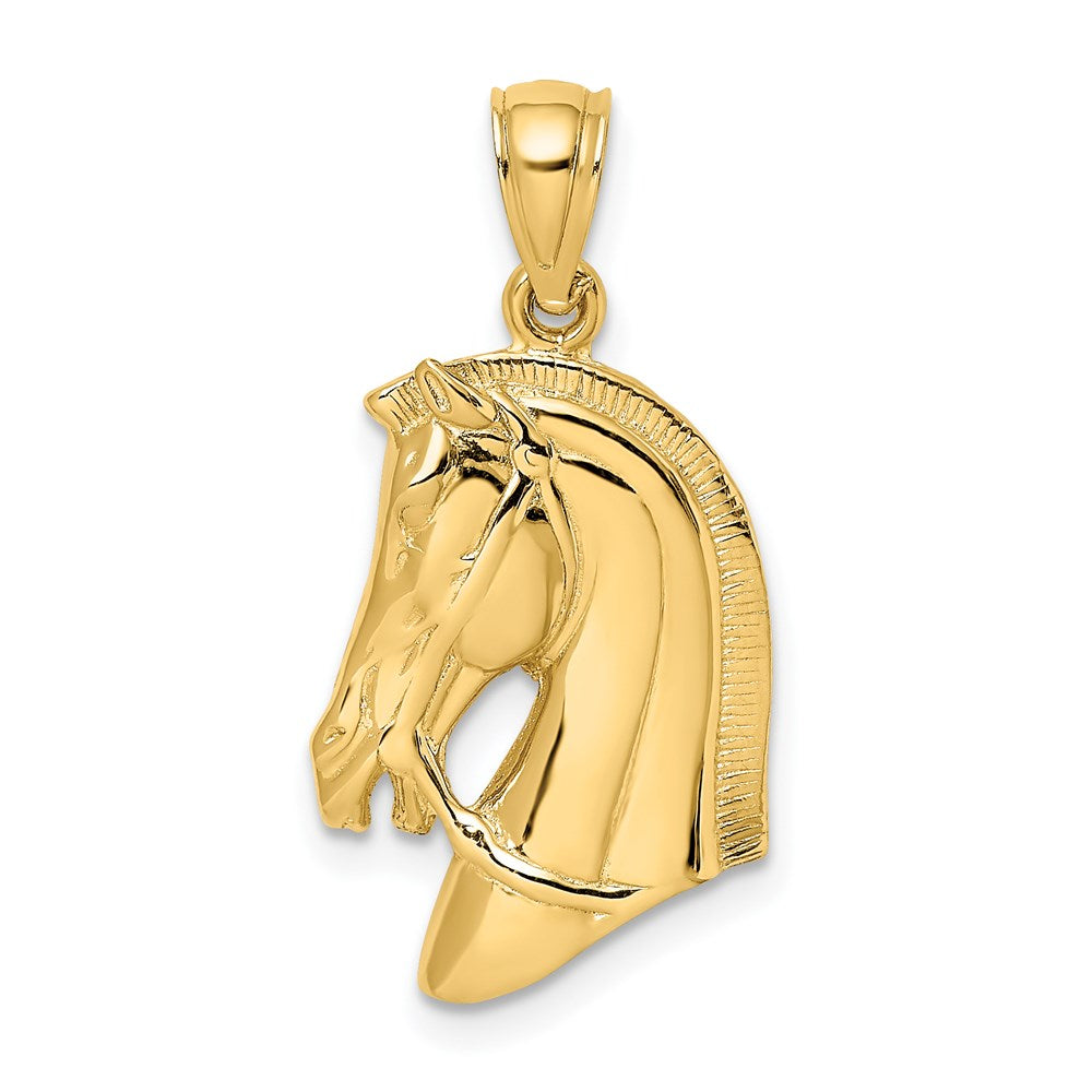 Image of ID 1 14k Yellow Gold Horse Head w/Short Mane Charm