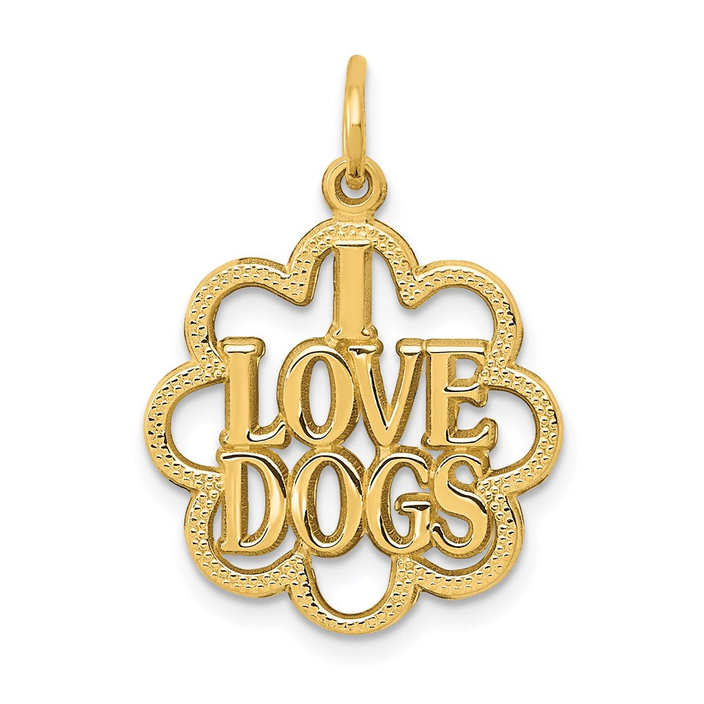 Image of ID 1 14k Yellow Gold I LOVE DOGS Charm