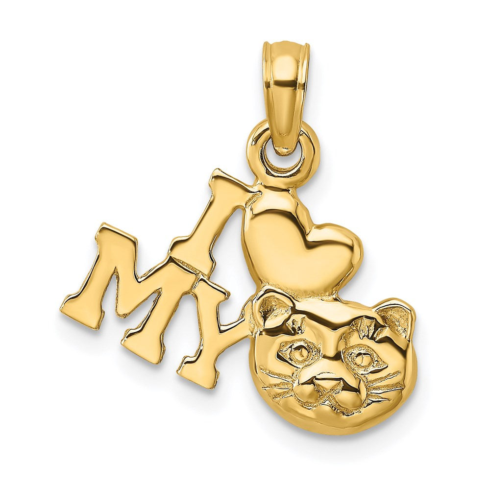 Image of ID 1 14k Yellow Gold I LOVE MY CAT Charm