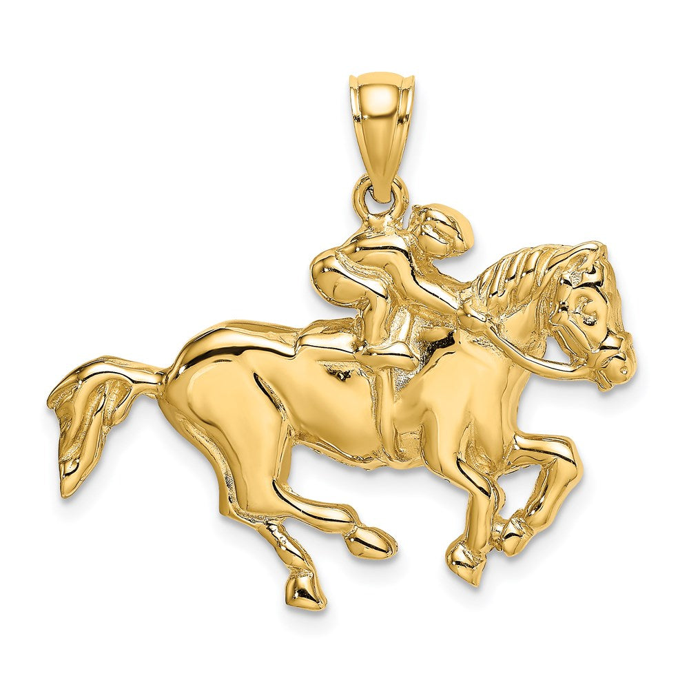 Image of ID 1 14k Yellow Gold Jockey on Horse Charm