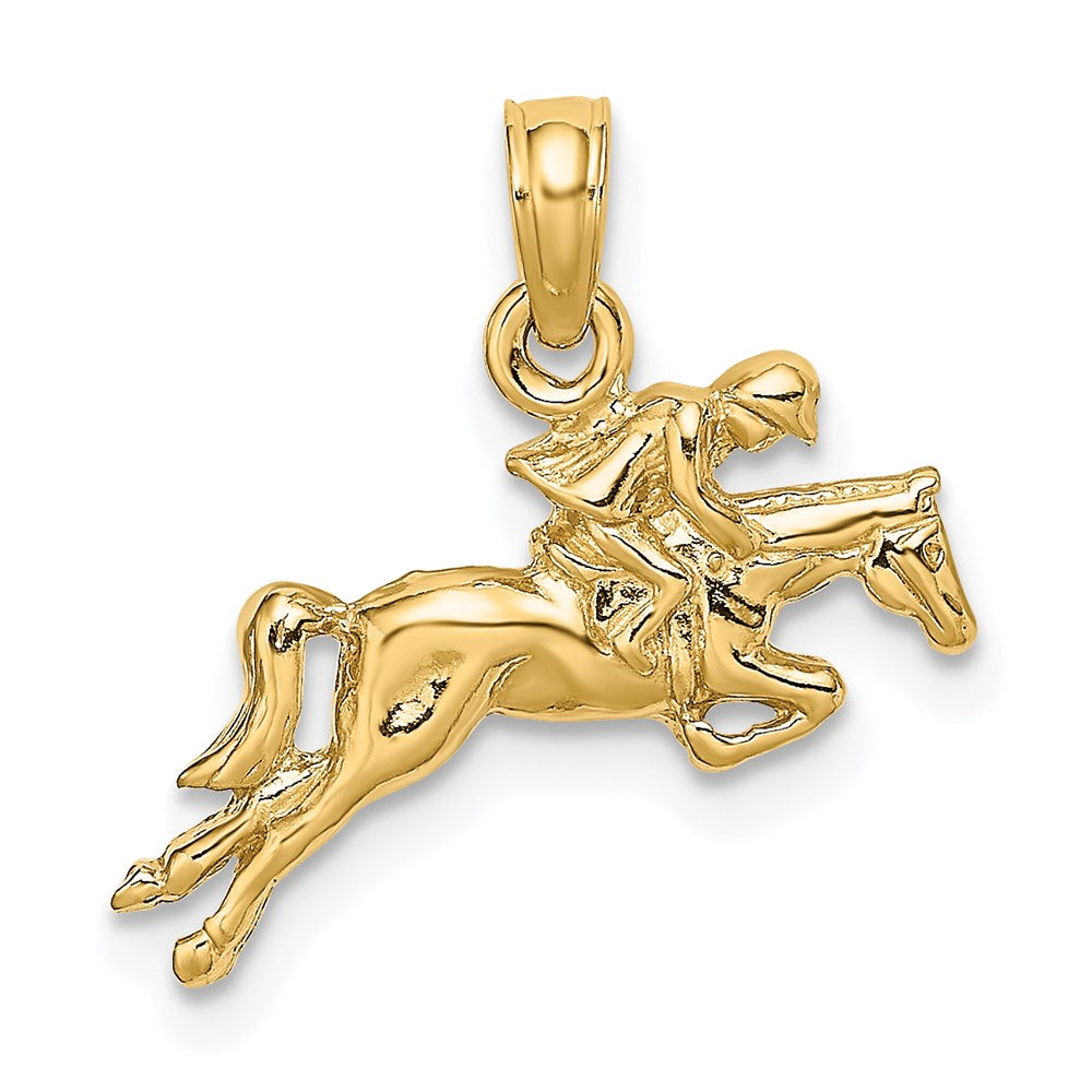 Image of ID 1 14k Yellow Gold Jockey on Jumping Horse Charm