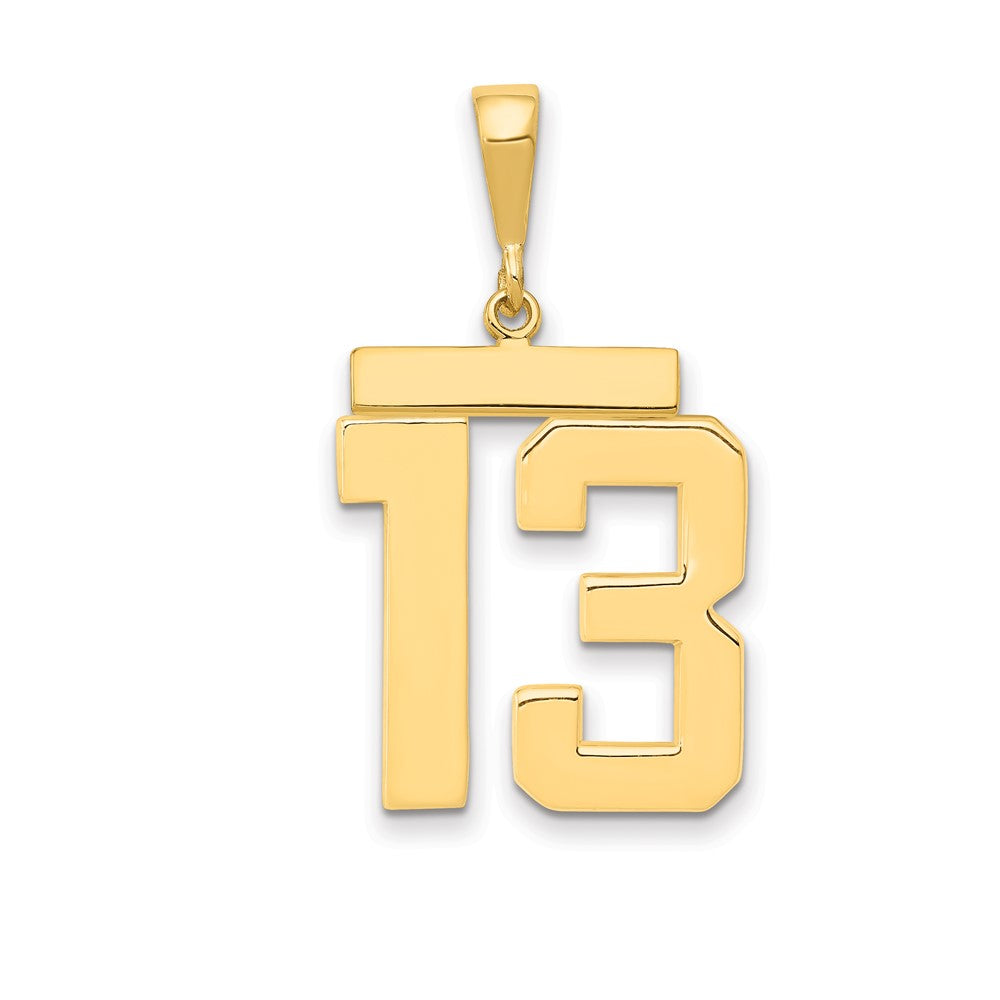 Image of ID 1 14k Yellow Gold Large Polished Number 13 Charm