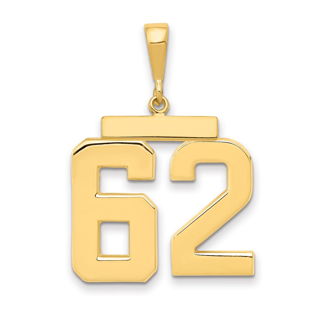 Image of ID 1 14k Yellow Gold Large Polished Number 62 Charm