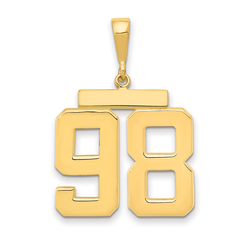 Image of ID 1 14k Yellow Gold Large Polished Number 98 Charm