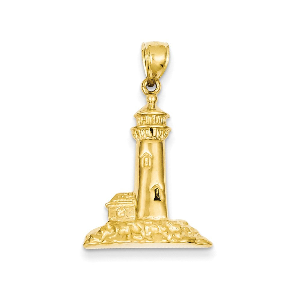 Image of ID 1 14k Yellow Gold Lighthouse Pendant