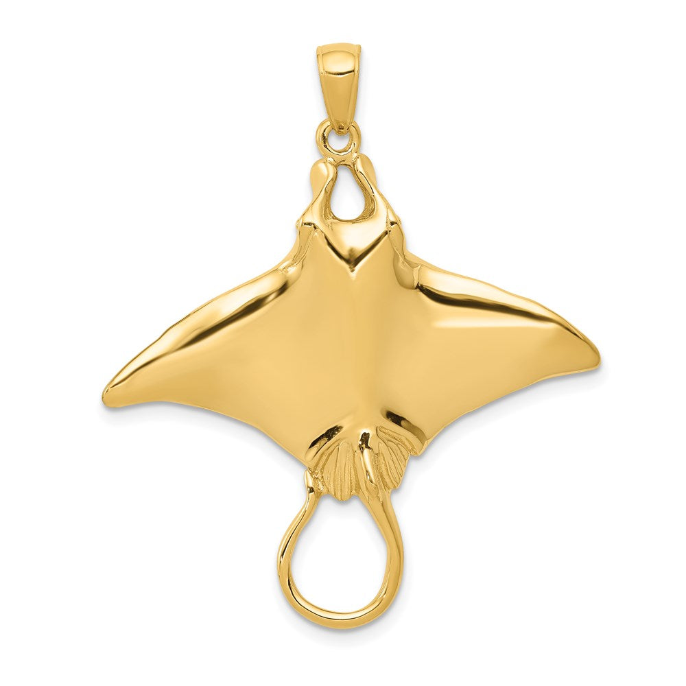 Image of ID 1 14k Yellow Gold Manta Ray Pendant