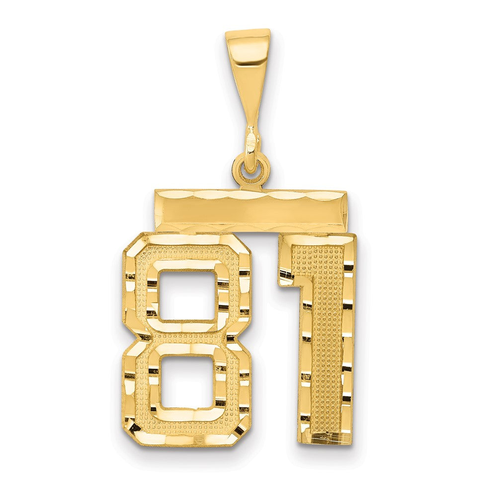 Image of ID 1 14k Yellow Gold Medium Diamond-cut Number 81 Charm