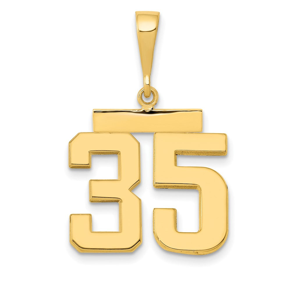 Image of ID 1 14k Yellow Gold Medium Polished Number 35 Charm