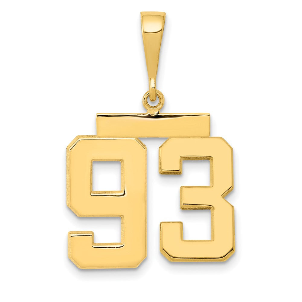 Image of ID 1 14k Yellow Gold Medium Polished Number 93 Charm