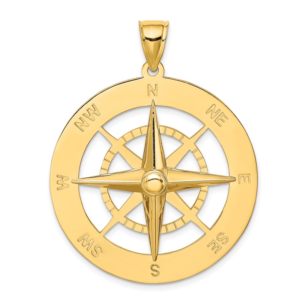 Image of ID 1 14k Yellow Gold Nautical Compass Charm