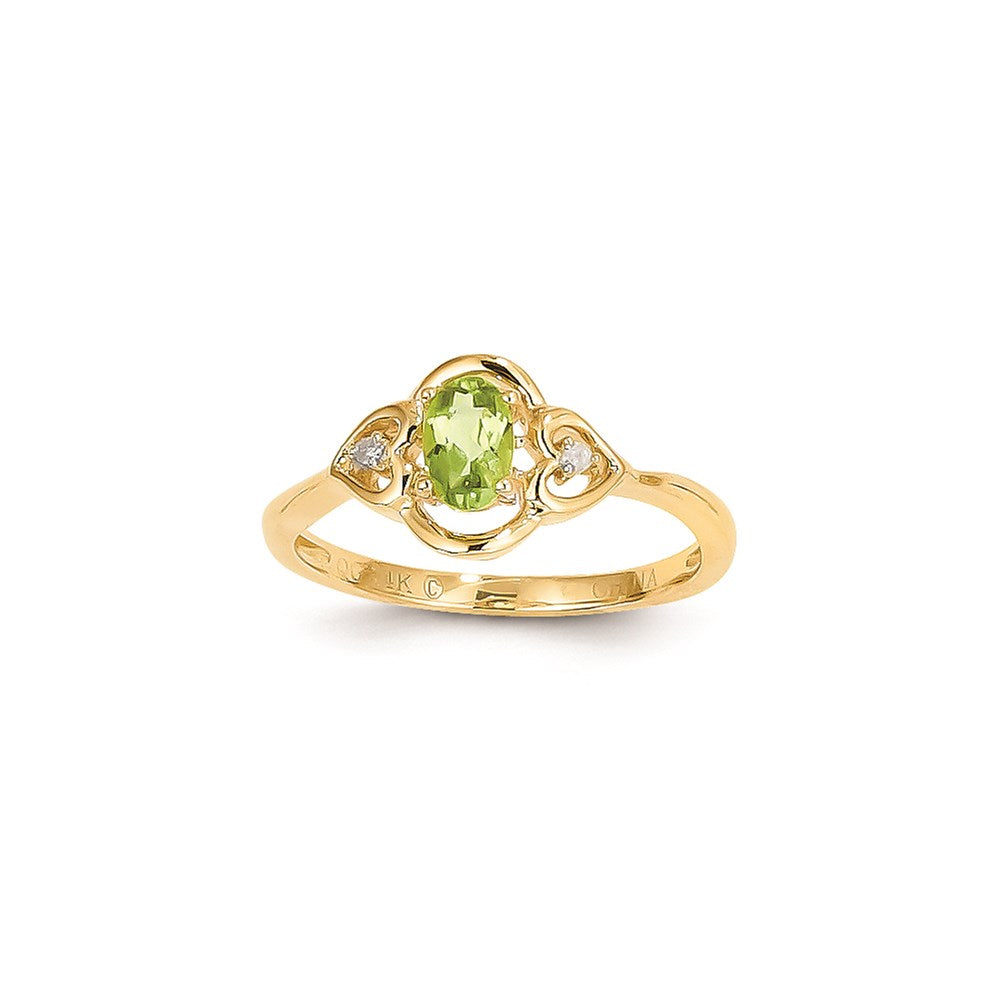 Image of ID 1 14k Yellow Gold Peridot Diamond Ring