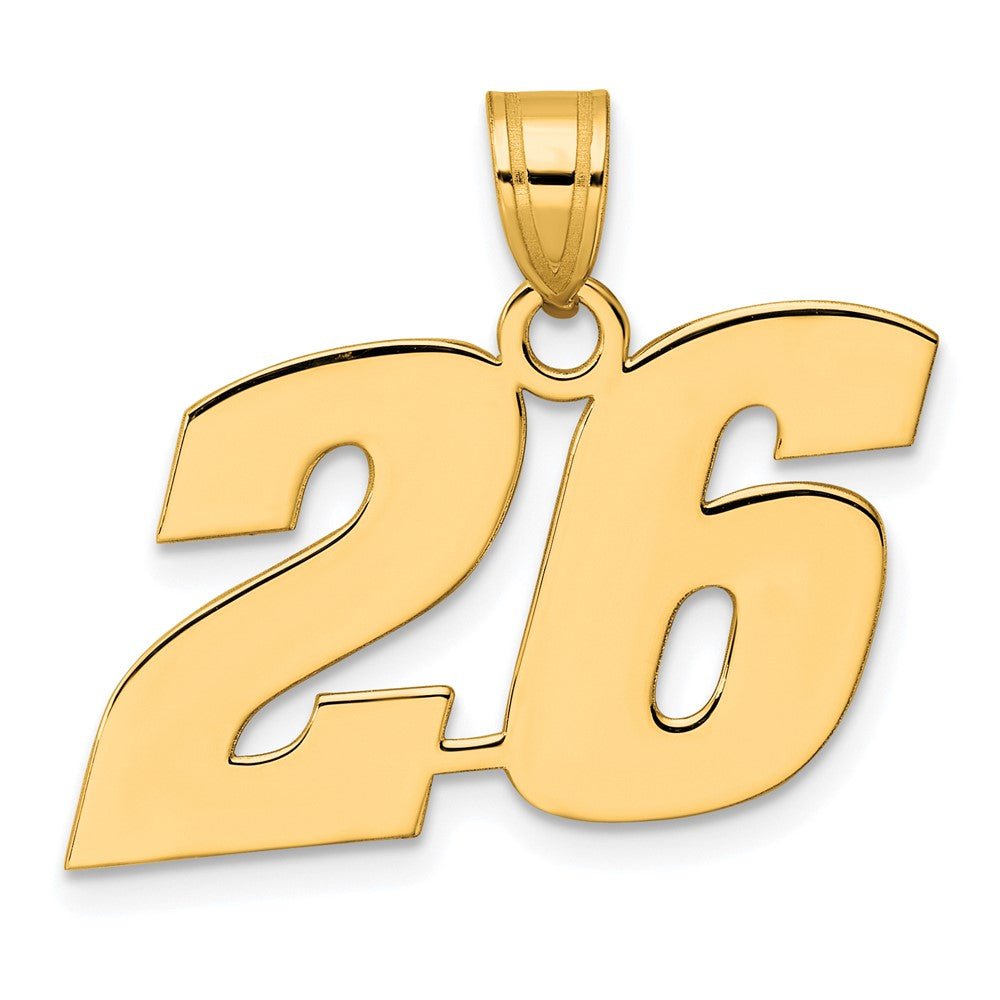 Image of ID 1 14k Yellow Gold Polished Block Number 26 Pendant