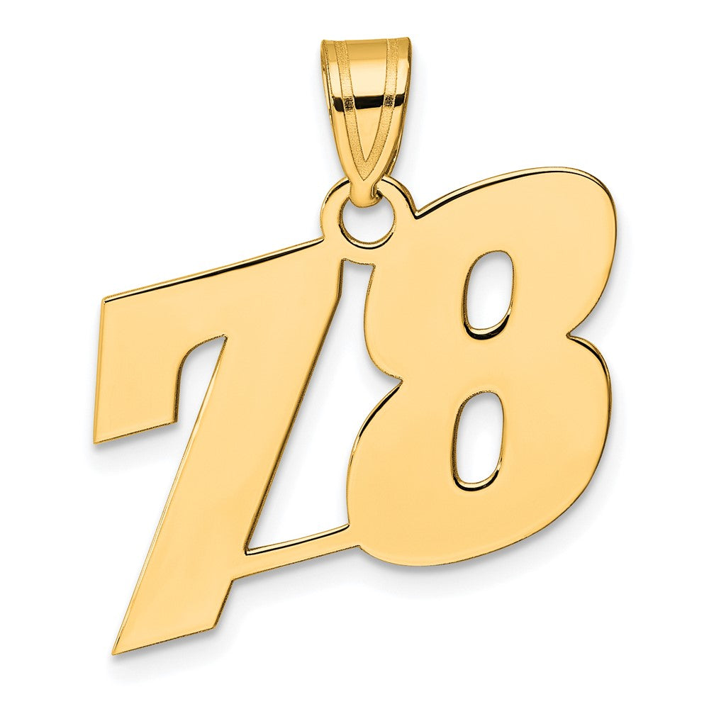 Image of ID 1 14k Yellow Gold Polished Block Number 78 Pendant