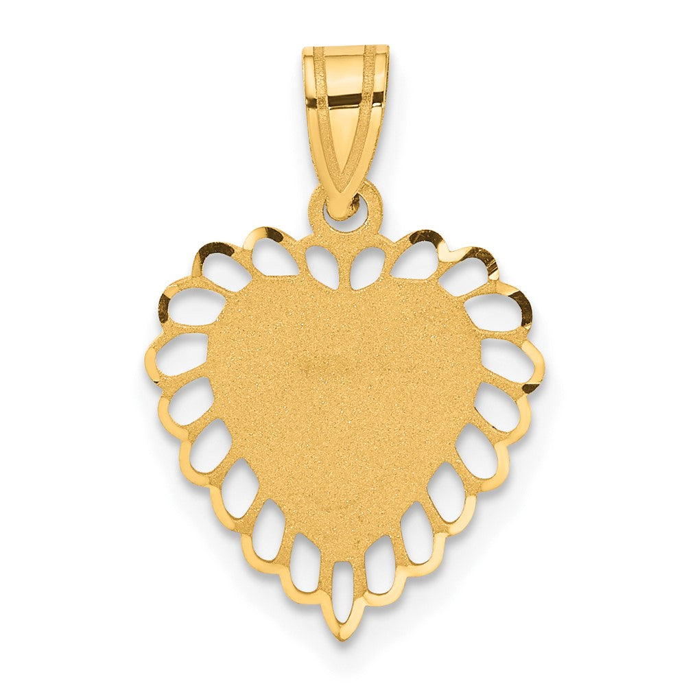 Image of ID 1 14k Yellow Gold Polished Border Heart Pendant