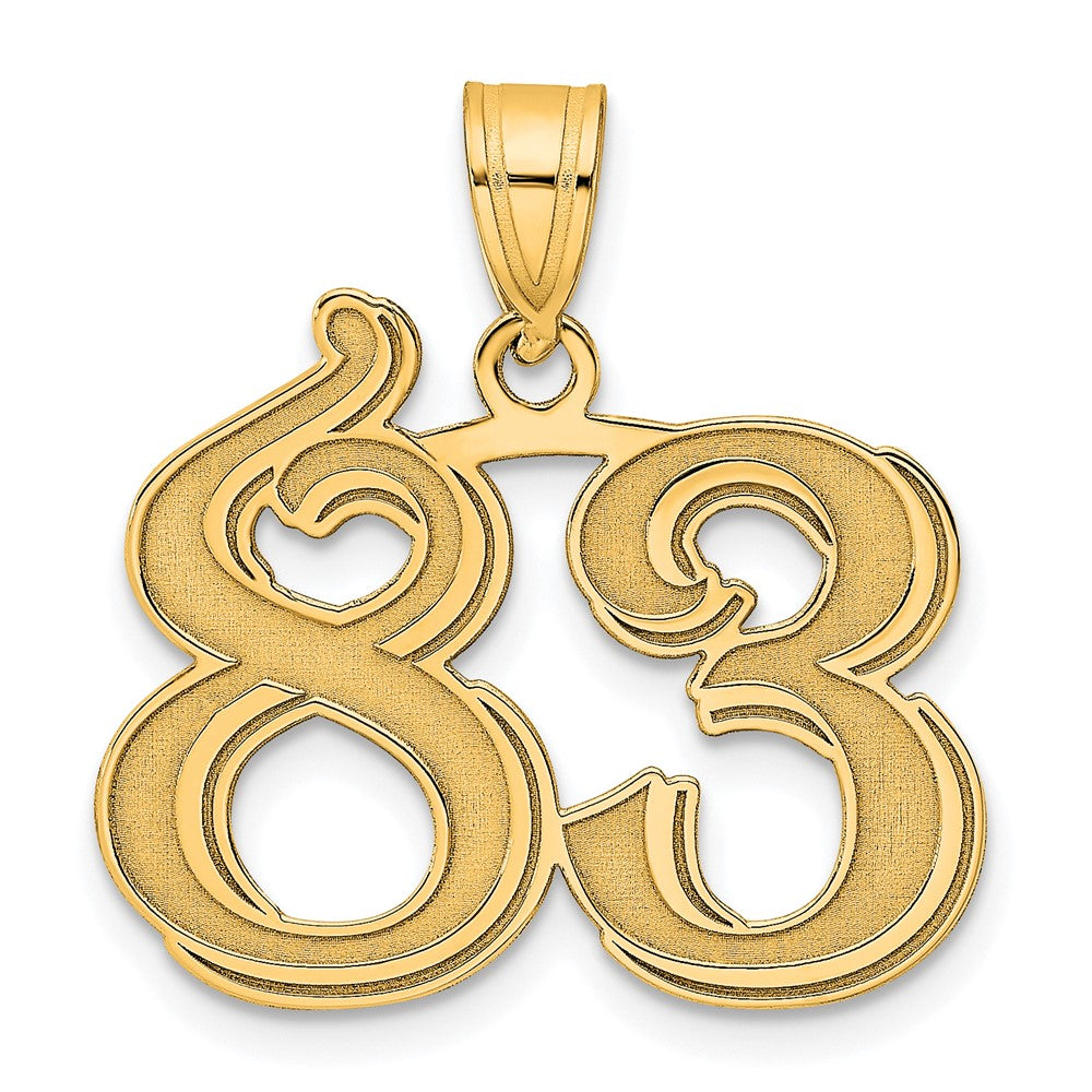 Image of ID 1 14k Yellow Gold Polished Etched Number 83 Pendant