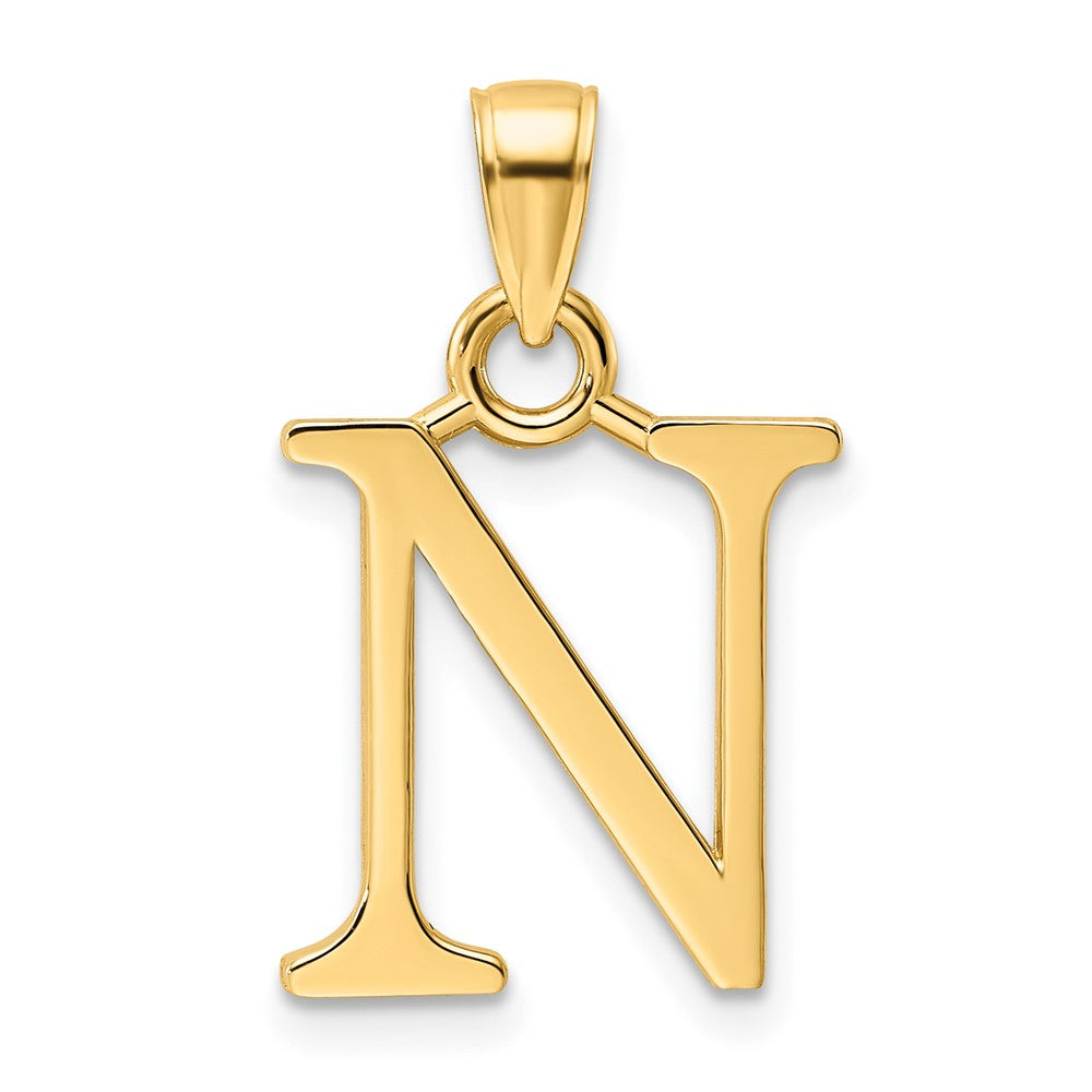 Image of ID 1 14k Yellow Gold Polished Letter N Pendant