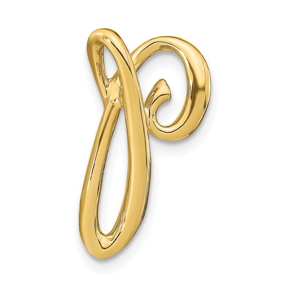 Image of ID 1 14k Yellow Gold Polished Letter P Initial Slide