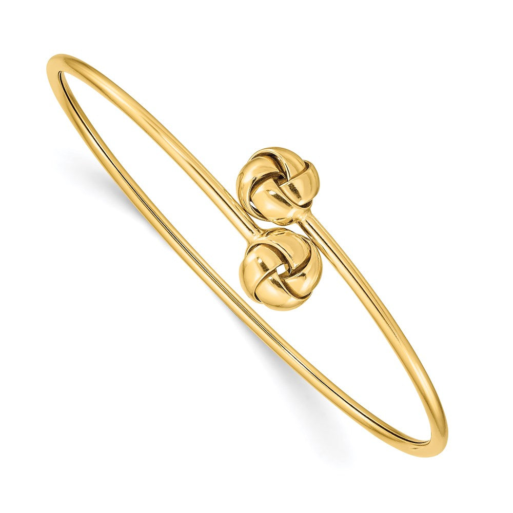 Image of ID 1 14k Yellow Gold Polished Love Knot Flexible Bangle