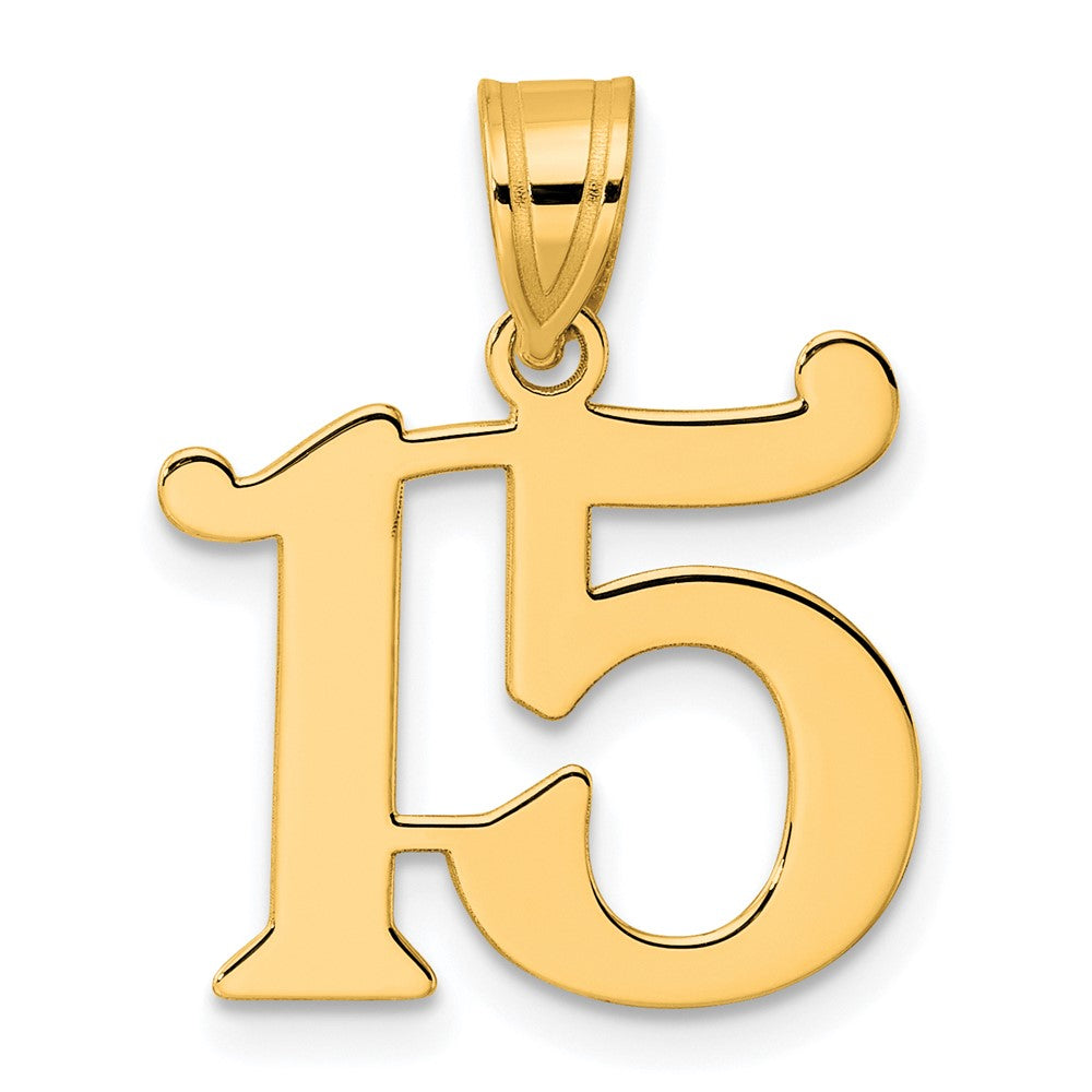 Image of ID 1 14k Yellow Gold Polished Number 15 Pendant