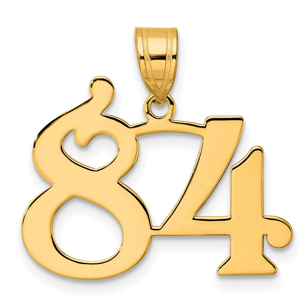 Image of ID 1 14k Yellow Gold Polished Number 84 Pendant