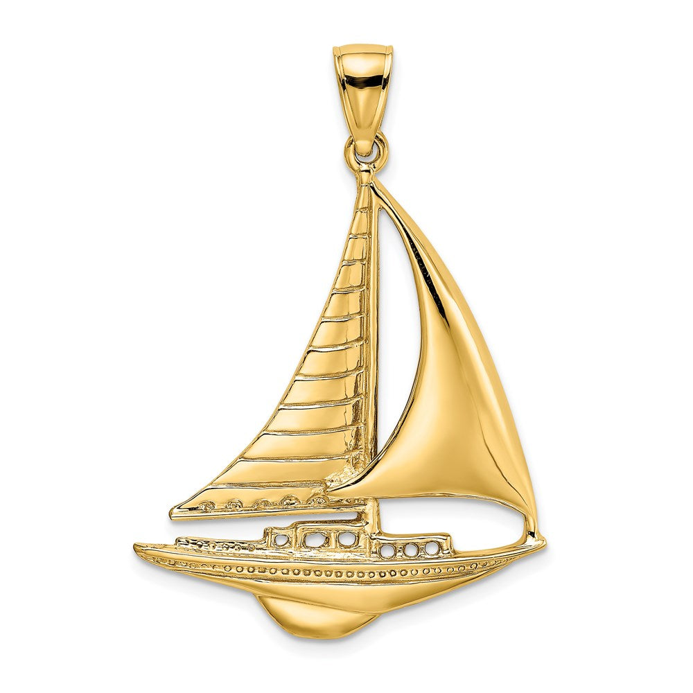 Image of ID 1 14k Yellow Gold Polished Sailboat Charm