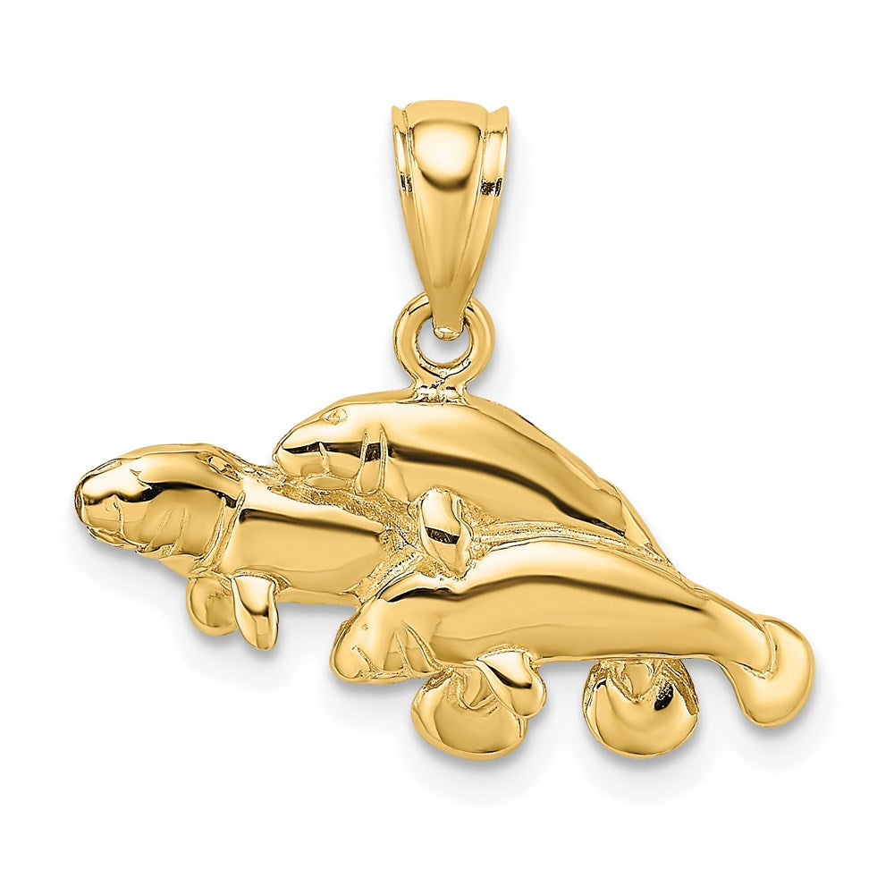 Image of ID 1 14k Yellow Gold Polished Triple Manatee Charm