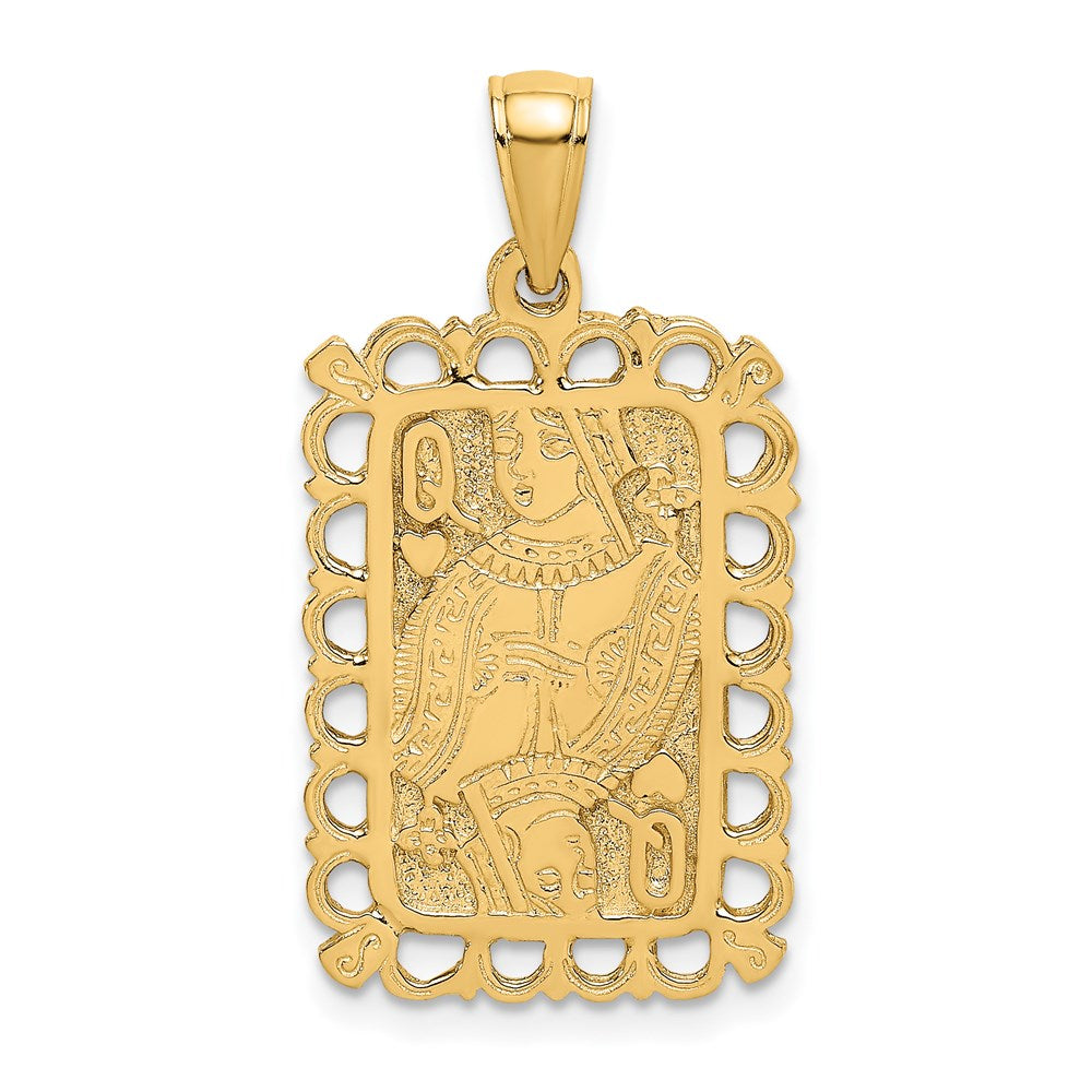 Image of ID 1 14k Yellow Gold Queen Playing Card Charm