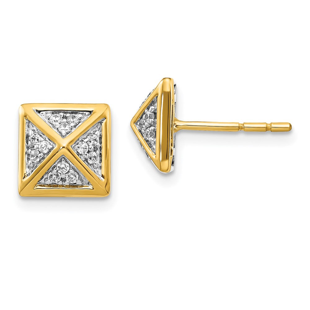 Image of ID 1 14k Yellow Gold Real Diamond Fancy Earrings