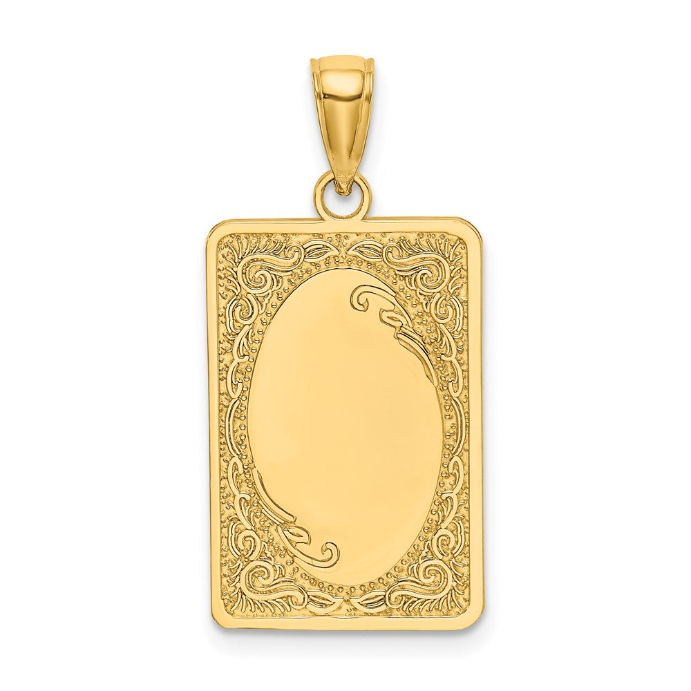 Image of ID 1 14k Yellow Gold Rectangular Engraved Charm