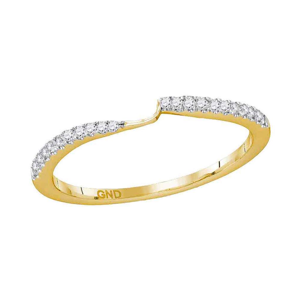 Image of ID 1 14k Yellow Gold Round Diamond 2-stone Wedding Band 1/8 Cttw (Certified)