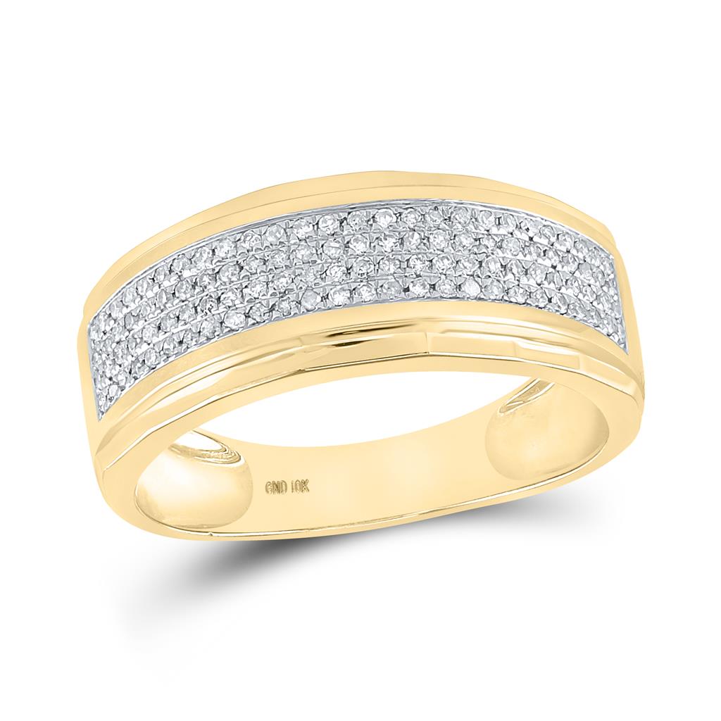 Image of ID 1 14k Yellow Gold Round Diamond Band Ring 1/3 Cttw