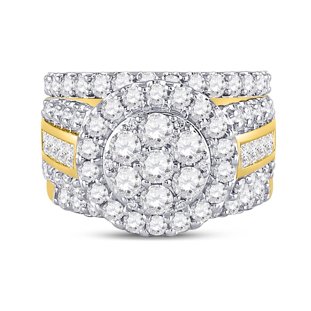 Image of ID 1 14k Yellow Gold Round Diamond Bridal Wedding Ring Set 3 Cttw