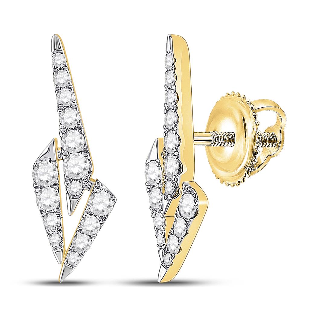 Image of ID 1 14k Yellow Gold Round Diamond Fashion Earrings 1/2 Cttw