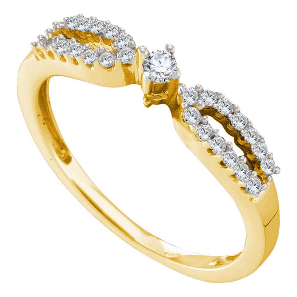 Image of ID 1 14k Yellow Gold Round Diamond Solitaire Promise Ring 1/5 Cttw