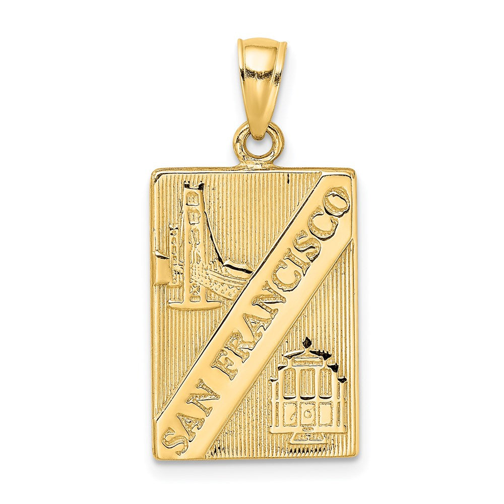 Image of ID 1 14k Yellow Gold SAN FRANCISCO Reversible Charm