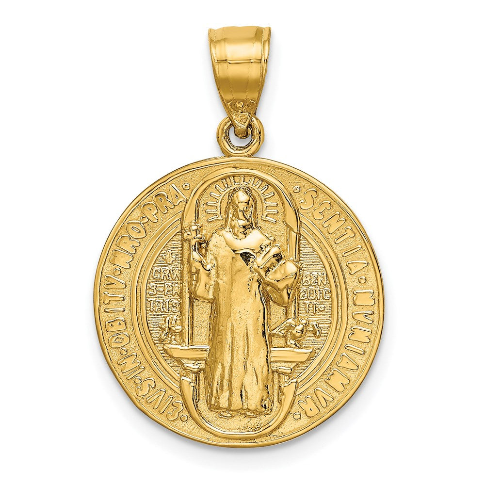 Image of ID 1 14k Yellow Gold San Benito 2 Sided Round Pendant