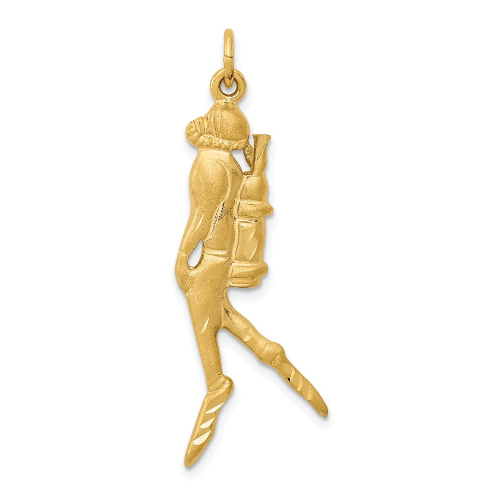 Image of ID 1 14k Yellow Gold Scuba Diver Charm