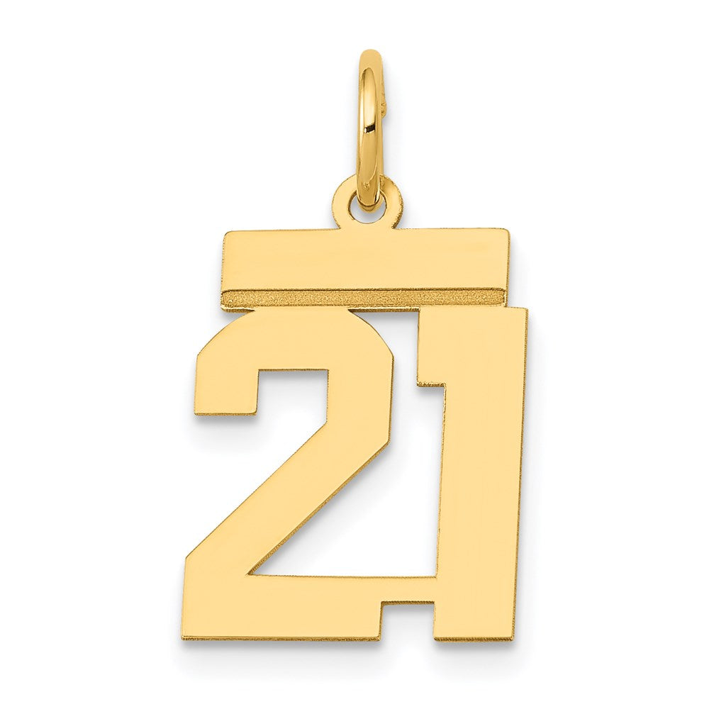 Image of ID 1 14k Yellow Gold Small Polished Number 21 Charm