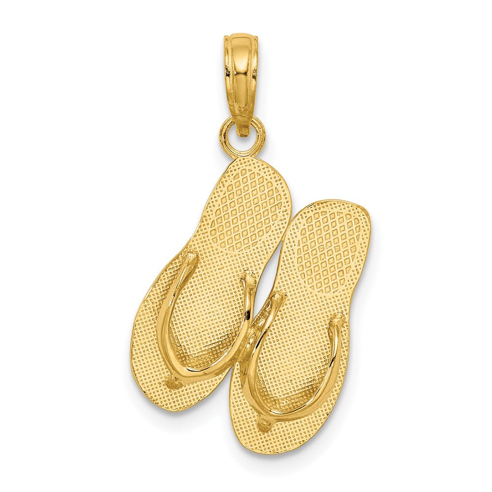 Image of ID 1 14k Yellow Gold TURKS AND CAICOS Double Flip-Flop Charm