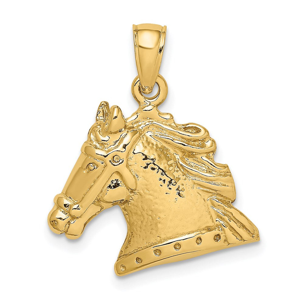 Image of ID 1 14k Yellow Gold Textured Horse Head Charm