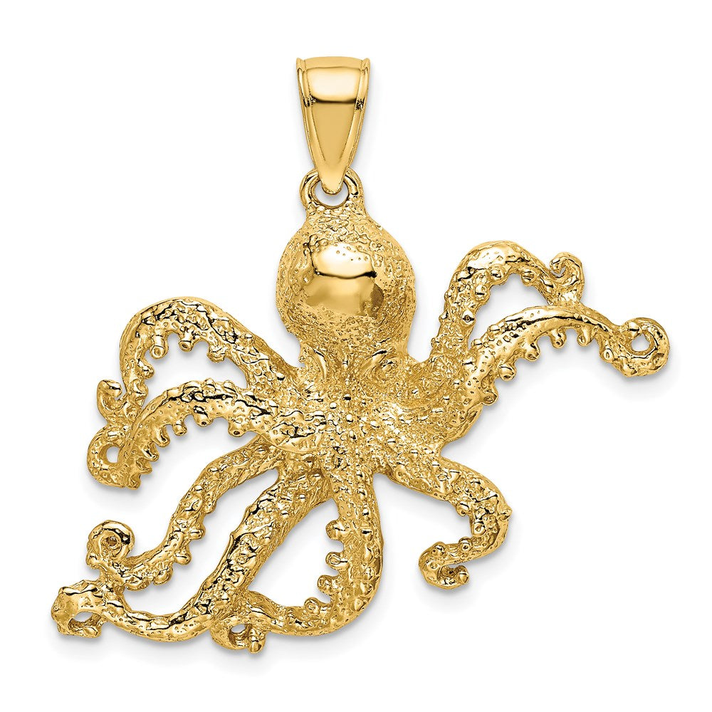 Image of ID 1 14k Yellow Gold Textured Octopus Charm