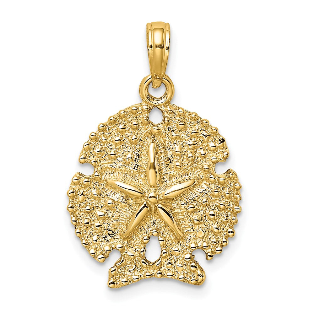 Image of ID 1 14k Yellow Gold Textured Sand Dollar Charm