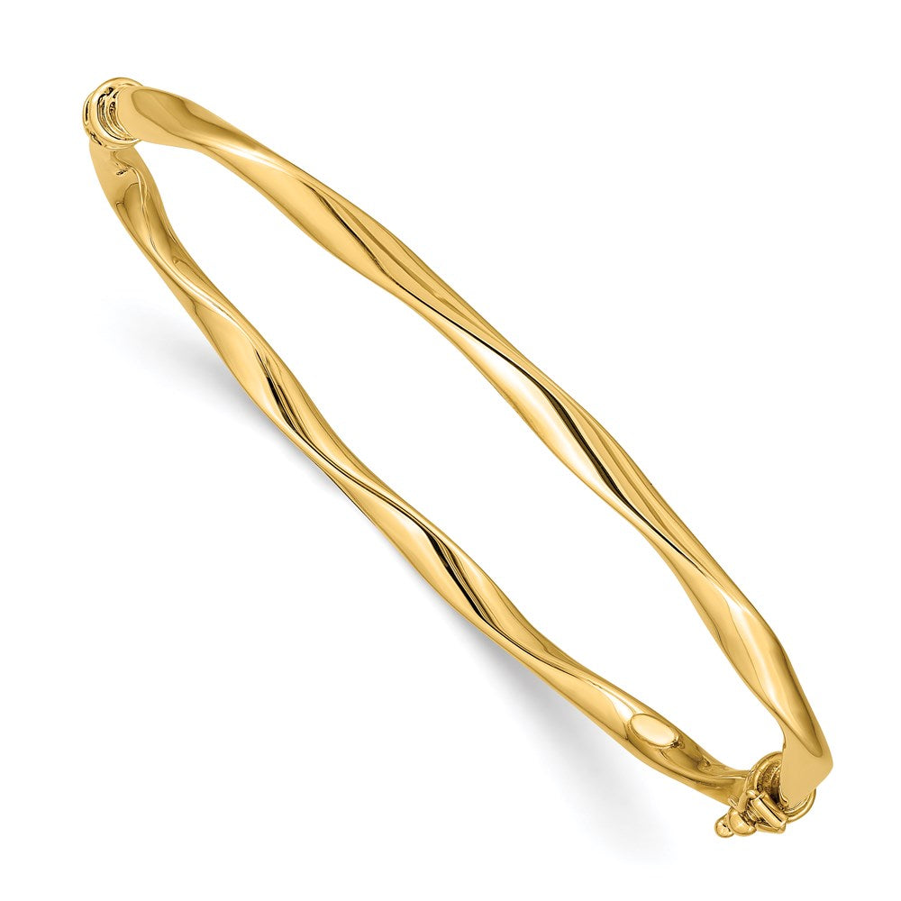 Image of ID 1 14k Yellow Gold Twisted Tube Hinged Bangle