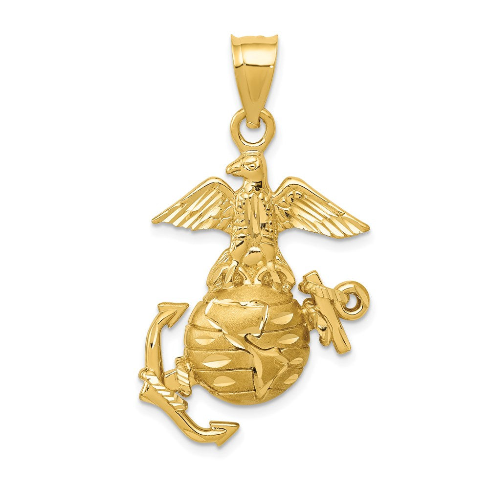 Image of ID 1 14k Yellow Gold US Marine Pendant