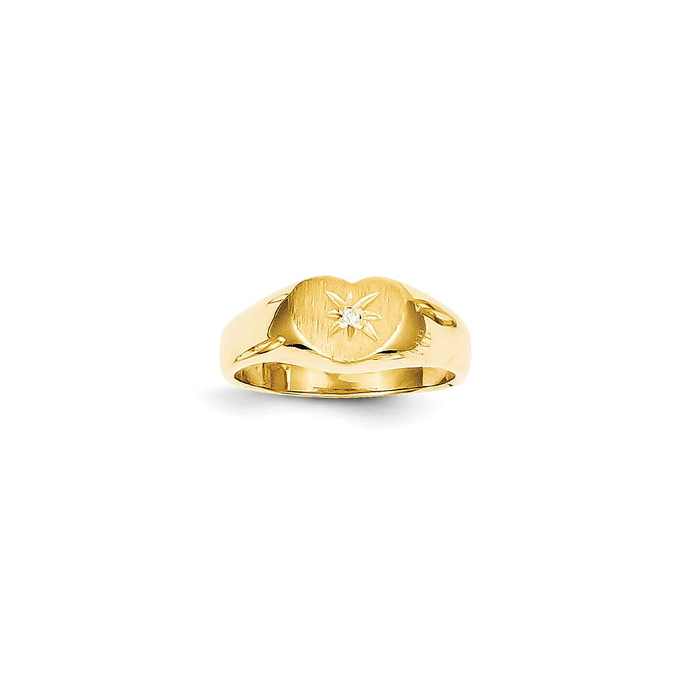 Image of ID 1 14k Yellow Gold VS Diamond signet ring